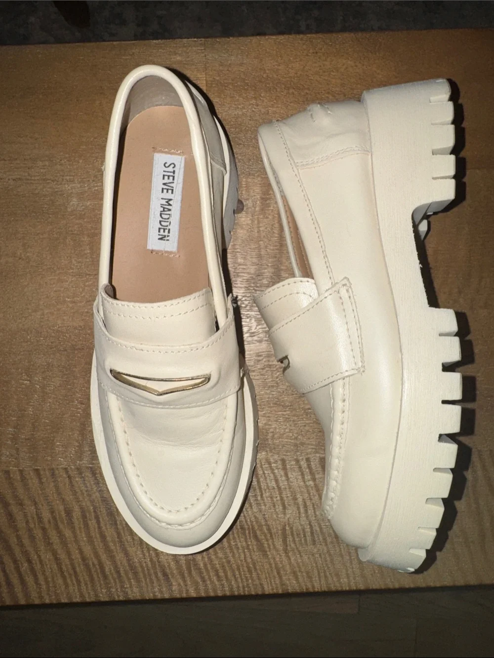 Steve Madden Cream Platform Loafer